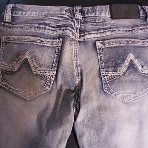 True Luck Men's Denim Blue Jeans Size 34/32 Medium Wash Workwear Casual